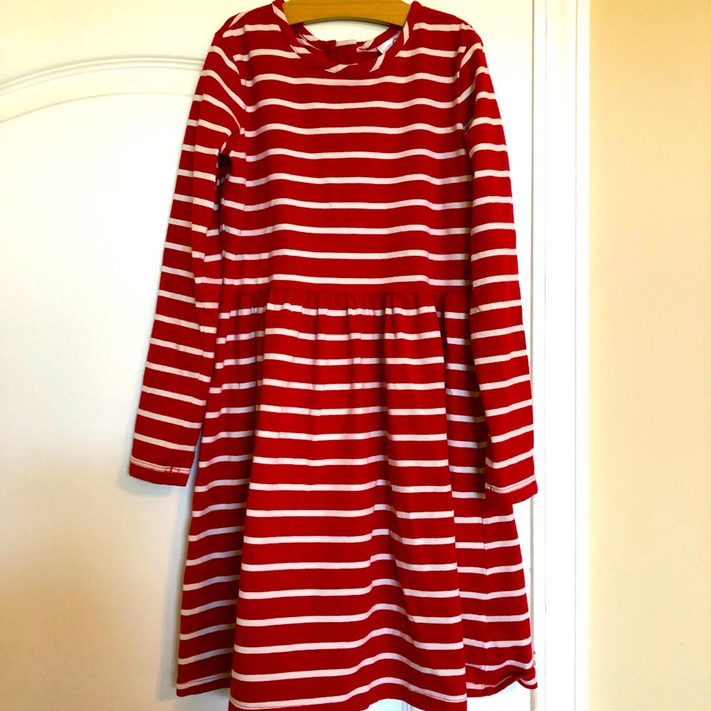 Hanna Andersson stripes red dress, size 130